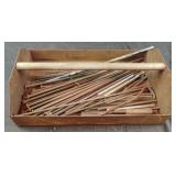 Metal tool tray with long bolts