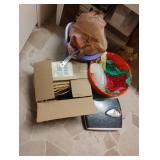 Bathroom scale, brushes, basket and more .....