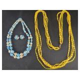 Vintage Beaded Necklaces - one with matching