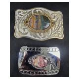 Two Natural Stone Belt Buckles