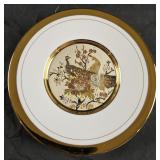 Art of Chokin 24KT Gold Small Plate Pheasants 6"