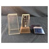 vintage blue and silver petrol lighter mid