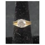 14k plat Diamond Engagement ring - sz 5.5 -