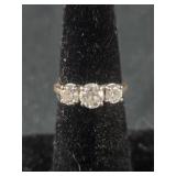 14k Diamond Trilogy Ring - sz 5.5 - 2.5grTW