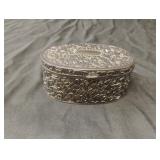 Vintage silver plated trinket box