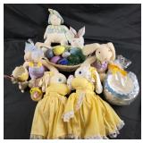 Easter decor, stuffed bunnies
