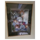 17x22 framed art print of "Kittens" by artist