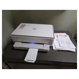 white HP Envy 6055e wireless all-in-one printer.