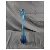MCM Viking Blue Epic Bud Glass Swung Vase