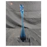 MCM Viking Blue Epic Bud Glass Swung Vase
