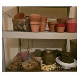 Clay pots and metal planters