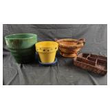 vintage Chinese woven basket with handles,