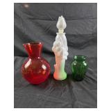 vintage Avon white milk glass floral bud vase