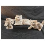Vtg 1950s White Persian Cat Ceramic Planter Blue