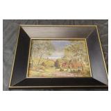 Vintage framed foil lithograph