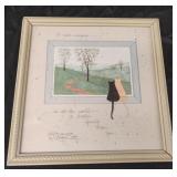 Vintage lithograph "A Better Friend" by artist D.