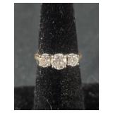 14k Diamond Trilogy Ring - sz 5.5 - 2.5grTW