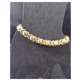 14k 'XO' gold bracelet  - 15.4g