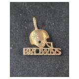 14k Gold 'Browns' football helmet charm - 3.4g