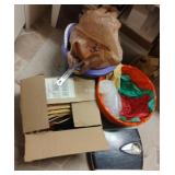 Bathroom scale, brushes, basket and more .....