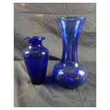 Cobalt blue glass vases