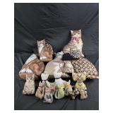 Assorted fabric cats