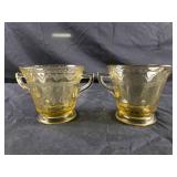vintage Federal Glass amber Patrician Spoke