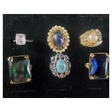 Group of Fashion Rings (sz 7-10)
