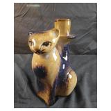 North Eagle | Art Pottery Cat Figurine Candle