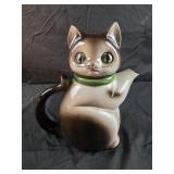 vintage 1972 CMI ceramic siamese cat teapot from
