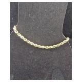 14k Rope Chain Bracelet (3mm?)  6.3gr
