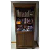 32x75x16 traditional-style tall wooden bookcase