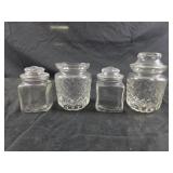 Small apothecary glass jars