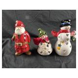 Hallmark snowman and santa tea light holder s