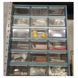 Plastic 18 drawer organizer 14 x 18 x 6 1/2 with