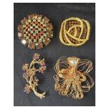 4 Vintage Brooches
