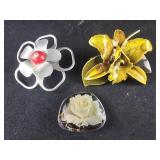 3 Floral Brooches