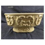 Vintage MCM yellow speckled planter 10x5