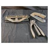 Vintage metal hole punchers and stapler