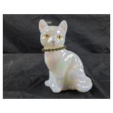 Fenton Art Glass iridescent sitting cat figurine