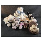 Precious Moments Tender Tails plush gray cat,
