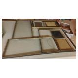 Picture frames some with glass and some without