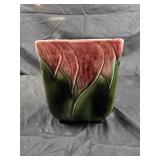 vintage 1950s Hull Pottery rectangular vase in a