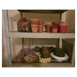 Clay pots and metal planters