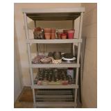 36x72x24 five teir plastic shelving contents Not
