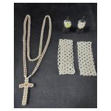 Beaded Rings, Bracelets and Cross necklace