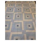 90x77 blue and white handmade quilt