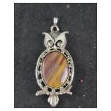 Natural Stone Owl Charm