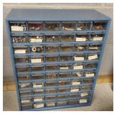 Plastic 18 drawer organizer with contents 14 1/2