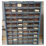 Plastic 50 drawer organizer with contents 14 1/2